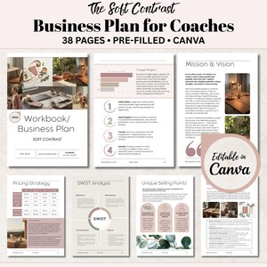 Coach Business Plan Template Canva | Pre-Filled Start-up Plan Workbook | Course Creator Business Strategy | Digital Planner