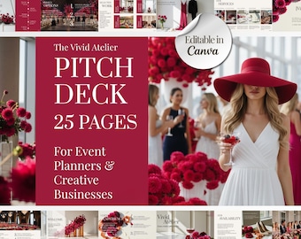 Event Planer Canva Template | Kreative Business Präsentationsvorlage, Event Planner Business Deck 25 Seiten