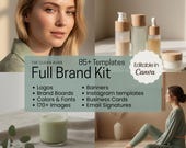 Brand Kit Canva Template | Clean Branding Kit, Neutral Aesthetic Brand Kit, Wellness Brand Kit, Modern Canva Branding Kit