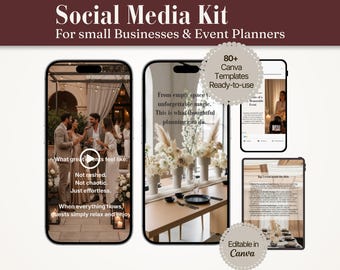 Event Planer Social Media Kit Canva Templates | Luxus Neutral Instagram Posts, Reels, Stories, Karusselle, Pins | Bereit zum Posten von Inhalten