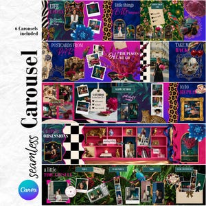 Instagram Content Creator Canva Templates Maximalist & Bold Design: Seamless Carousel