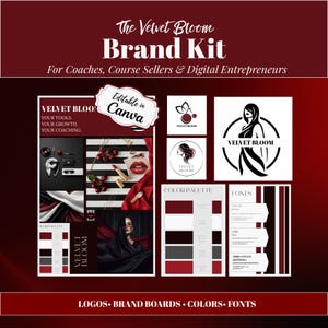 Coach Brand Kit Canva | Lyxigt varumärkesbyggande kit, logotyper, varumärkestavlor, färger och typsnitt | Varumärkesbyggande kit för kursförsäljare och digitala entreprenörer
