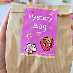 Mystery bag - mystery grab bag, mystery pack, charms, cute stickers, bookmarks, art print, stationary grab bag