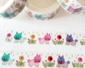 Bunny washi tape - Bunny masking tape, cute washi tape, planner, journal, scrapbooking, Easter