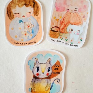 Paquete de pegatinas COURAGE: pegatinas para planificador, diario, agenda, pegatinas lindas, pegatina de ratón, afirmaciones