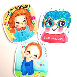 Pegatinas del NIÑO INTERIOR: curación del niño interior, lindas pegatinas para planificador, diario, agenda, pegatinas de Hobonishi, pegatinas para PC