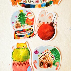 Merry Christmas sticker pack- stickers for planner, journal, agenda, Snow globe, snow men, christmas sock, cute christmas stoking