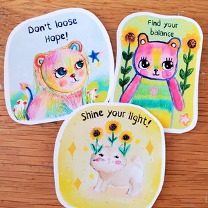 SHINE YOUR LIGHT stickerspakket - stickers voor planner, dagboek, agenda, pc-sticker, schattige leeuw, kattensticker, berensticker, kawaii