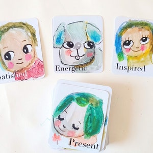 SOFORTIGER DOWNLOAD- Emotionskarten - druckbar, Orakel Karten, Orakel Karten, Mini Orakel für Kinder, Orakel Karten, inneres Kind, Kinder und Hunde