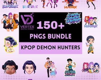 150+ Kpop Demon Hunters Bundle, Kpop Idol Group Design, kpop Png, Rumi Zoey Mira Png Bundle, Huntrix Pngs (Instant Download)