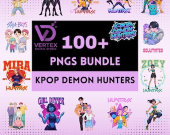 100+ KPop Demon Hunters PNG Bundle, Huntrix Saja Boys Bundle, Mira Zoey Rumi Pngs, Kpop Demon Hunters 300DPI PNG BUNDLE (Digital Download)