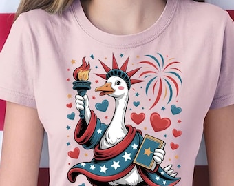 Patriotic Goose Png Statue of Goose Liberty Statue Png Fourth of July Png Heart Svg Goose Png Silly Goose Independence Day Png Duck Png