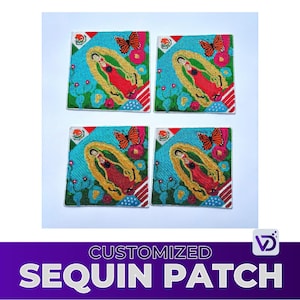 Custom Sequin Patches for Jackets, Dance Team Patch, Sparkly Logo Patch, Large Sequin Applique, Custom Logo Patch, Large Back Patch