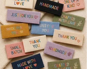 Custom Woven Name Tapes, Multi Colour Woven Labels, Personalized Name Badge, Clothing Labels, Iron On Sew On Name Tags for Uniform & Jackets