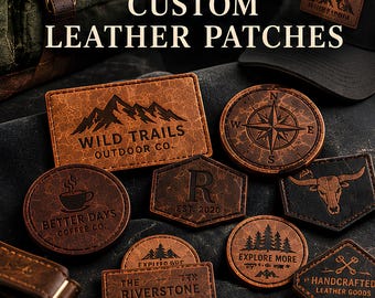 Custom Logo Leather Patches, Laser Engraved Leather Patches, Custom Leather Patches, Personalized Leather Label, Custom Jacket Leather Patch