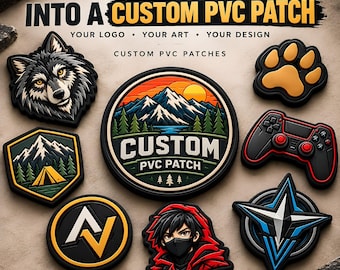 Create Your Own Custom Soft PVC Patches for Tactical Gear, 2D/3D Rubber Patch, Sew On/Iron On, Velcro Hook Backing, Morale Patches