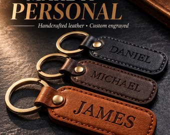 Personalized Name Keyring, Custom Laser Engraved Keychain, Personalized Key Ring, Custom Name Keychain, Handmade Gift for Men & Women