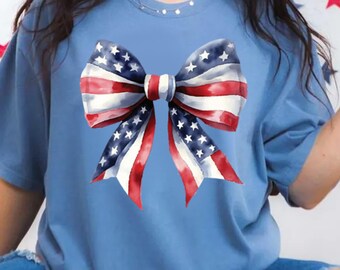 4th July Bow Png Coquette Usa Png 4th Of July Bow Png 4th Of July Coquette Bow Pattern Patriotic Clipart American Mama Watercolor Bow