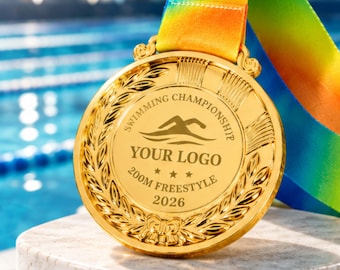 Personalized Sports Medal, Custom Engraved Race Award, Sports Finisher Medal, Football Dance Swimming Medal, Custom Achievement Award