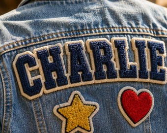 Custom Chenille Name Patch, Personalized Varsity Letter Patch, Letterman Jacket Patch, Iron On Chenille Patch for Jackets, Hoodies & Bags