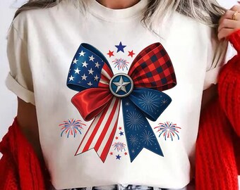 4th July Bow Png Flag Bow Png Red White Blue Png American Flag Png Usa Coquette Png Coquette Clipart Checkered Bow Patriotic Decors Bow Svg