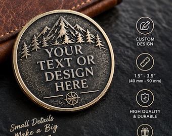 Custom Metal Coin, Personalized Logo Coin, Engraved Anniversary Gift, Custom Commemorative Coin, Personalized Keepsake for Him or Her