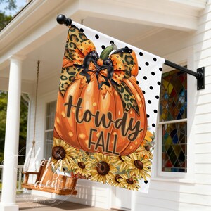 Howdy Fall Garden Flag,Daisy Pumpkin Yard Sign,Autumn Thanksgiving Porch Decor,Personalized Custom House Flag,Halloween Home Decor,Gift Idea
