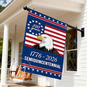 Bald Eagle 250th Anniversary Yard Flag, 1776-2026 US Semiquincentennial Garden Flag, American Flag Celebration Banner, House Decoration