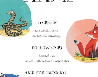 Gruffalo Themed Menu Card - Editable File