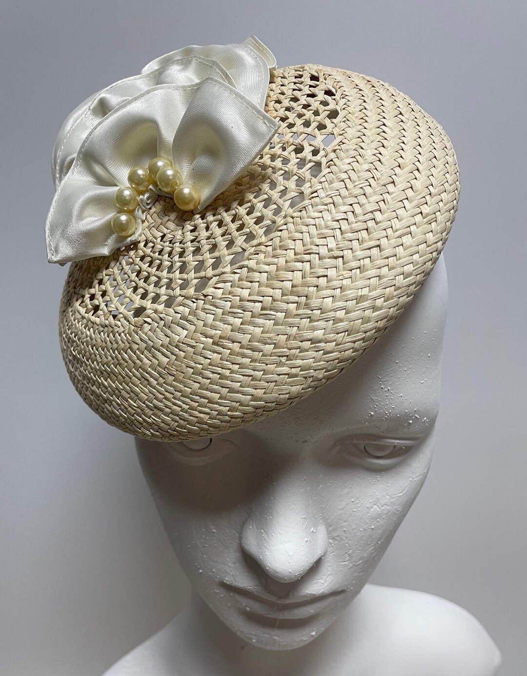 Classic Round Button, /toquilla Straw,ready to Wear Fascinator ...