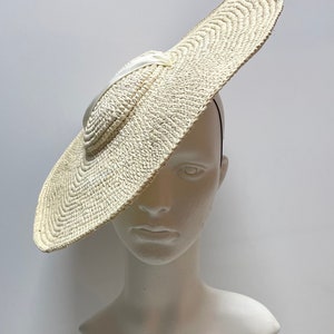 Ready to wear Fascinator Accessory, Artisanal handcrafted headwear, natural straw with head band