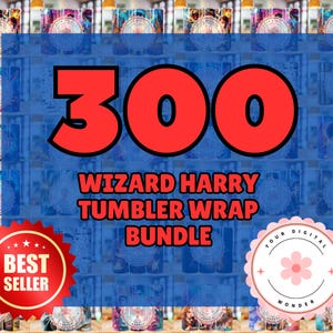Lot d'emballages pour gobelets Harry | Gobelet magique Harry | Gobelet Potter 20 oz PNG à sublimation d'image | Gobelet Assistant HP | Conception d'emballage de dessin animé