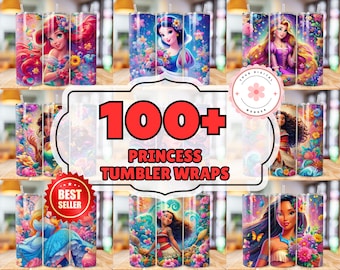 70 Princess Tumbler Wrap png, 20oz Skinny Princess Tumbler Bundle, Cartoon Princess floral Tumbler, Princess Bundle Png,Bundle Tumbler Wrap