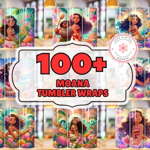 100+ MoanaTumbler Wrap Bundle, Instant Download 20oz Tumbler PNG Wraps Design, Digital Moana 20 oz Skinny Tumblers Designs Template