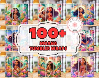 100+ MoanaTumbler Wrap Bundle, Instant Download 20oz Tumbler PNG Wraps Design, Digital Moana 20 oz Skinny Tumblers Designs Template
