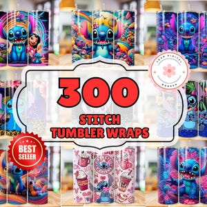 300 Stitch Tumbler Wrap Designs Bundle, Stitch Sublimation Designs, 20 oz Stitch Tumbler Wrap PNG, Lilo & Stitch Sublimation, Commercial