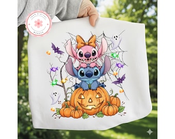Spooky Season Stitch PNG, Stitch Halloween png, Stitch Halloween png, Retro Halloween png, Halloween Pumpkin png, Instant download