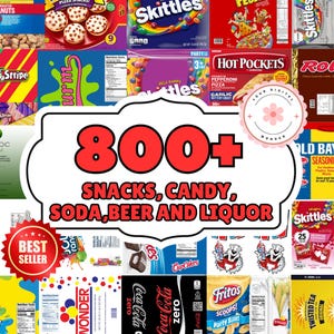 Snacks Candy Soda Liquor 800+ Tumbler Wrap Bundle, 20oz Sublimation Skinny Tumbler PNG, Alcoholic Beverage Tumbler, Print Shop Starter Pack