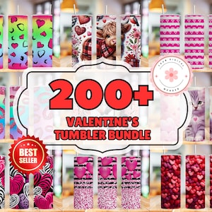 200+ Valentine Tumbler Wrap Bundle, 20oz Skinny Valentine Tumbler Sublimation Designs, Valentines day Tumbler PNG, Instant Digital Download