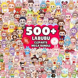 500+ Labubu Clipart Mega Bundle, Labubu PNG Bundle, Labubu Clipart, Labubu Bundle PNG, 500 Cute Cartoon Digital Download, La bubu PNG