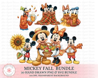 Mickey Fall Bundle, Fall Design Bundle Svg Png, Tis The Season, Thanksgiving Svg, Pumpkin Spice Svg, Mouse Pumpkin Svg, Autumn Mickey fall