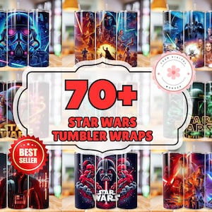 70+ StarWars Tumbler Wrap Bundle, Instant Download 20oz Tumbler PNG Wraps Design, Digital 20 oz Skinny Tumblers Designs Template