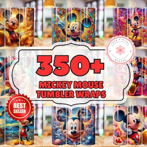 350 Mickey Tumbler Wrap Bundle, 20oz Skinny Tumbler Wrap, 20 oz Tumbler Png Sublimation Design, Digital Instant Download Designs Template