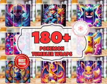 Poke Tumbler Wrap Bundle, 20oz Skinny Tumbler Wrap, 20 oz Tumbler Png Sublimation Design, Digital Instant Download Designs Template File