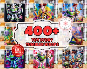 Toy Story Tumbler Wrap Bundle, 400 Instant Download 20oz Tumbler PNG Wraps Design, Digital 20 oz Skinny Tumblers Designs Template
