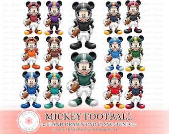 Mickey Football png, Football png, cartoon football png, mickey football svg bundle, mickey football shirt png, all teams available