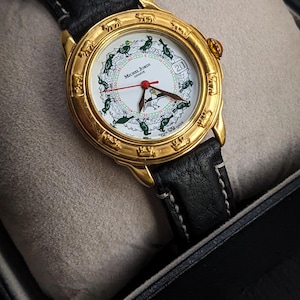 vintage Michel Jordi Geneve Swiss Ethno Design of Birds Elegant Watch 1991