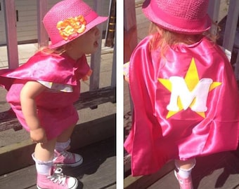 Superhero Capes for Children, Toddlers and infants: Single-Sided with Initial and Emblem