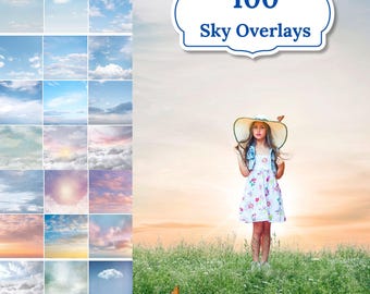 Sky & Cloud Overlay Bundle Digital Backdrops and Backgrounds