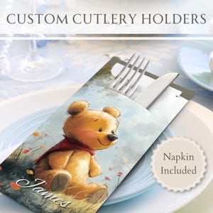 Personalisierte Babypartybesteckhalter mit Premium-Servietten | Party Decor, Ideen, Design, Geschirr, Feier, Geschenk, Lieferungen, Andenken